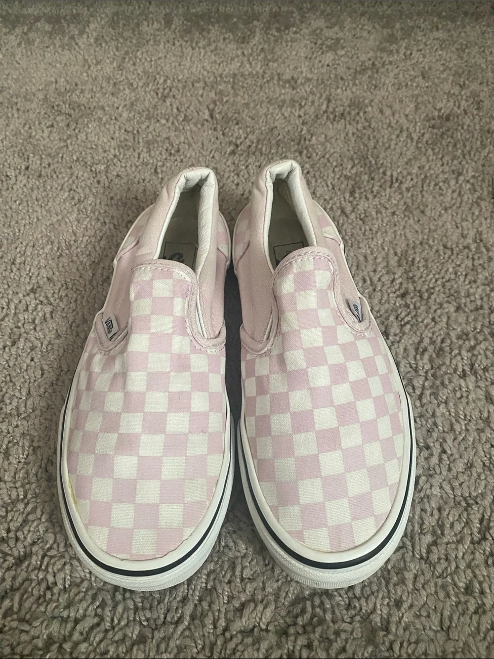 Vans off the wall low Kids Slip-On Checkerboard Sneakers - Light Pink/White